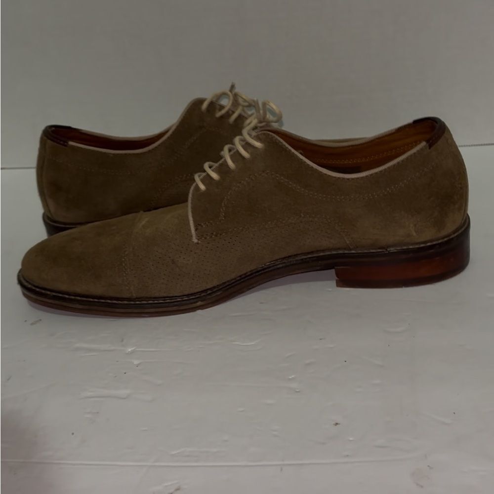 Johnston & Murphy Tan Oxford Shoes with Suede Finish